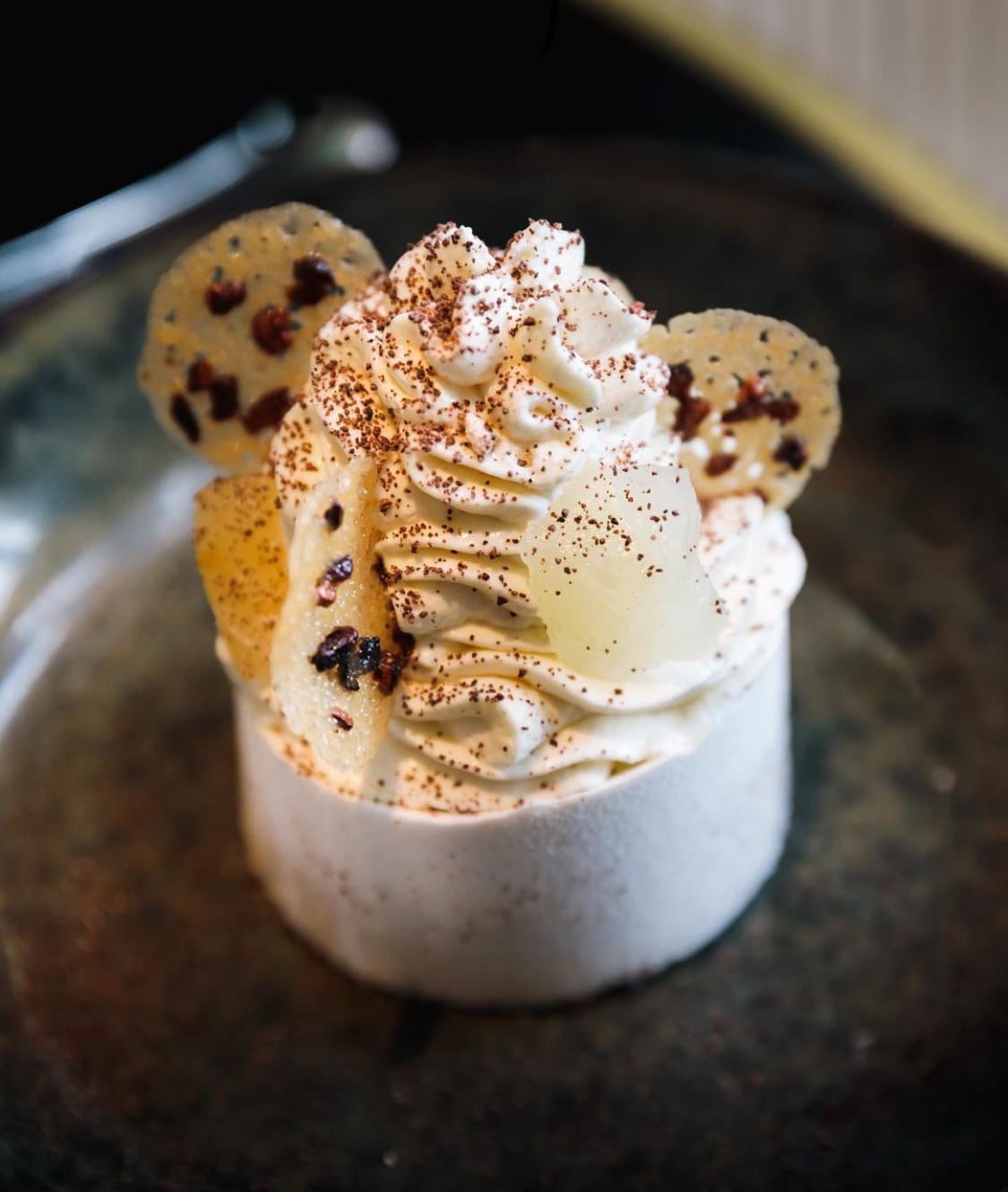 Chocolate Pear Pavlova Dessert